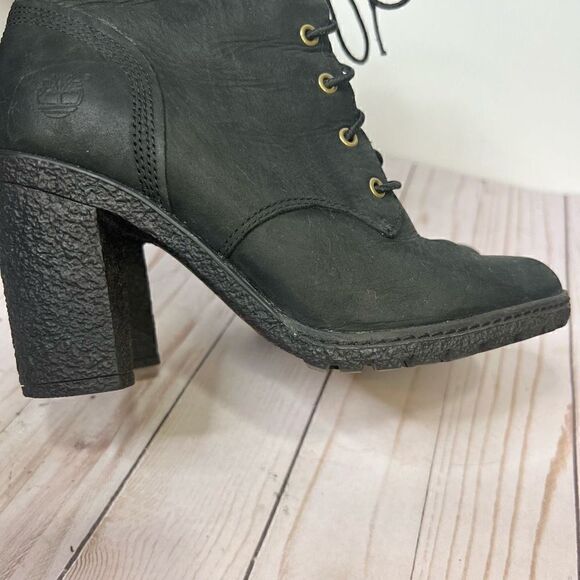 Timberland Glancy Earthkeepers Black Leather Heeled Boots - Picture 10 of 12